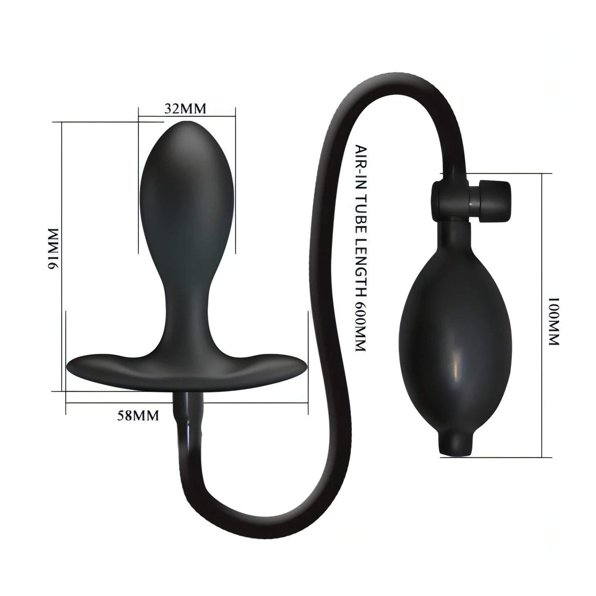 Plug Anale Gonfiabile in Silicone Medicale 9 cm