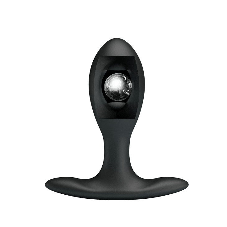 Inflatable Anal Plug in Medical Silicone - Black, 9 cm