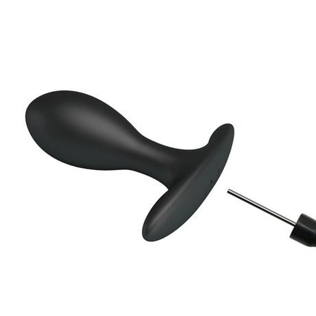 Plug Anale Gonfiabile in Silicone Medicale - Nero, 9 cm