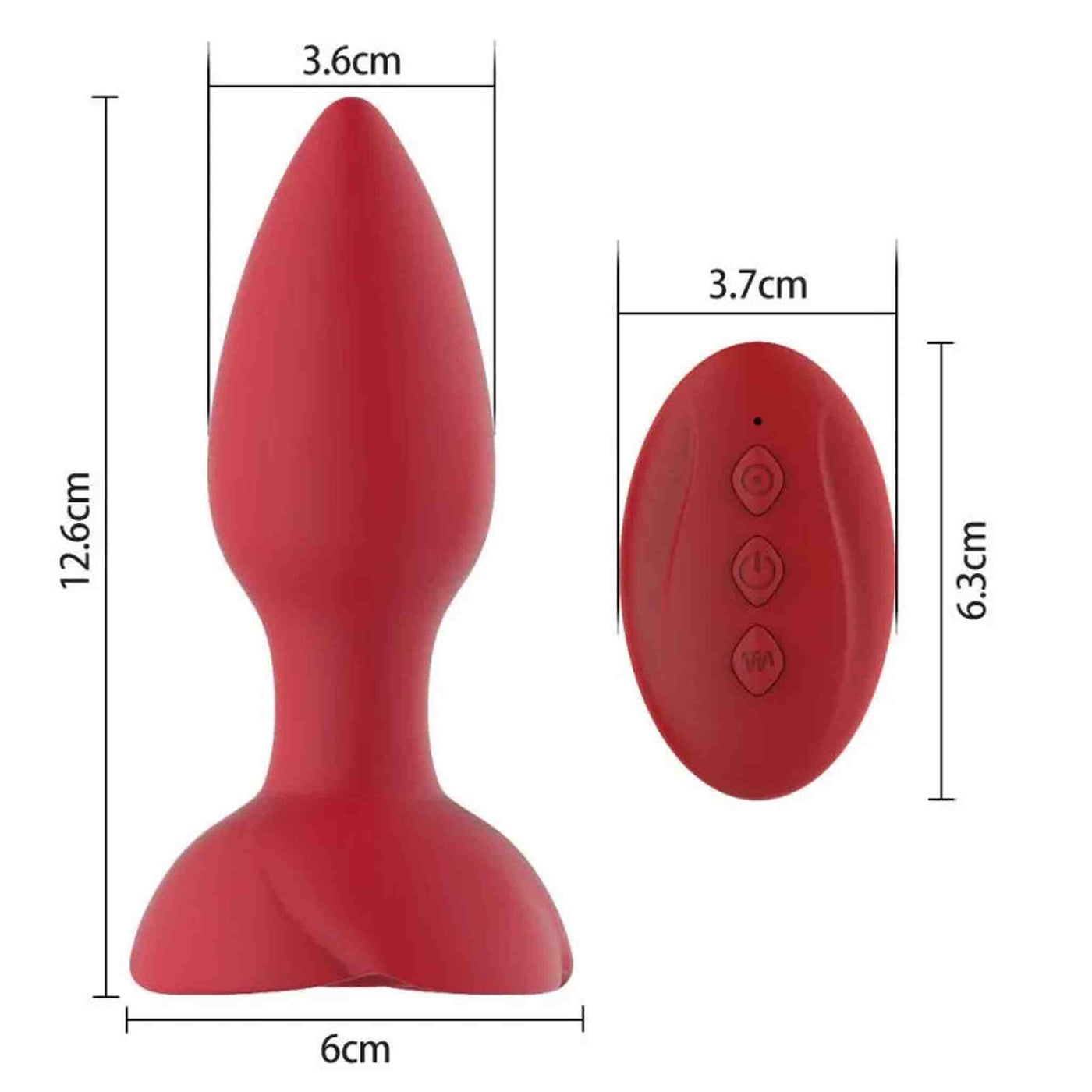 Misure plug anale rosa silicone 12,6 cm con telecomando wireless ovale