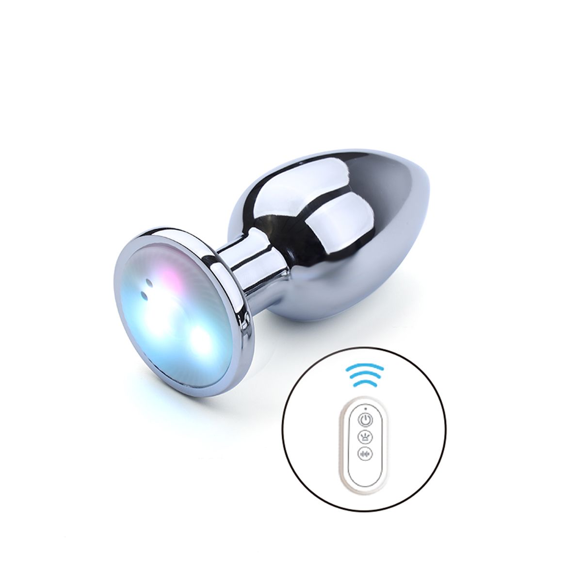 Plug Anale in Alluminio Con Luce LED Controllato da APP o Telecomando Wireless - GoEstasy