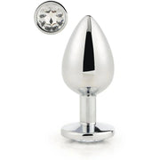 Plug Anale in Metallo Con Diamante Bianco - Large