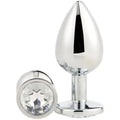 Metal Anal Plug With White Swarovsky - Large