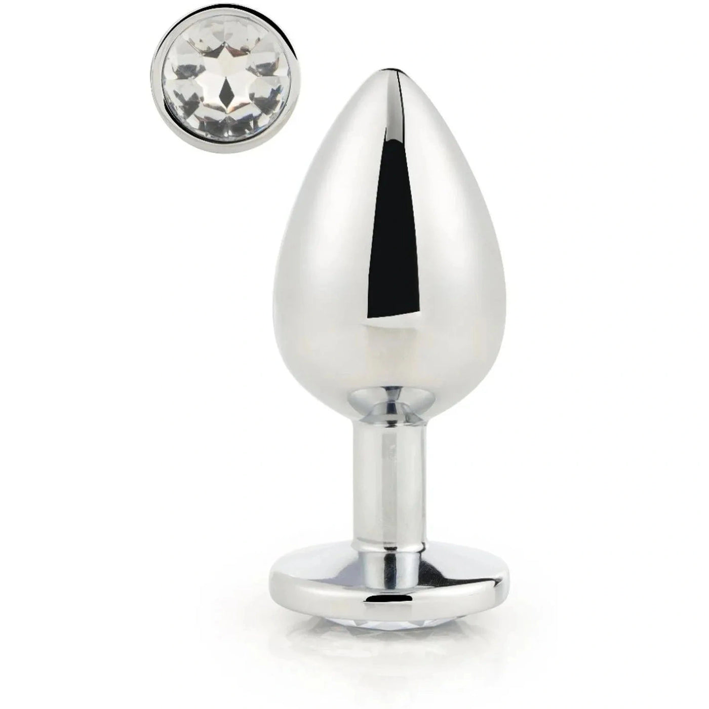 Plug Anale in Metallo Con Diamante Bianco - Large