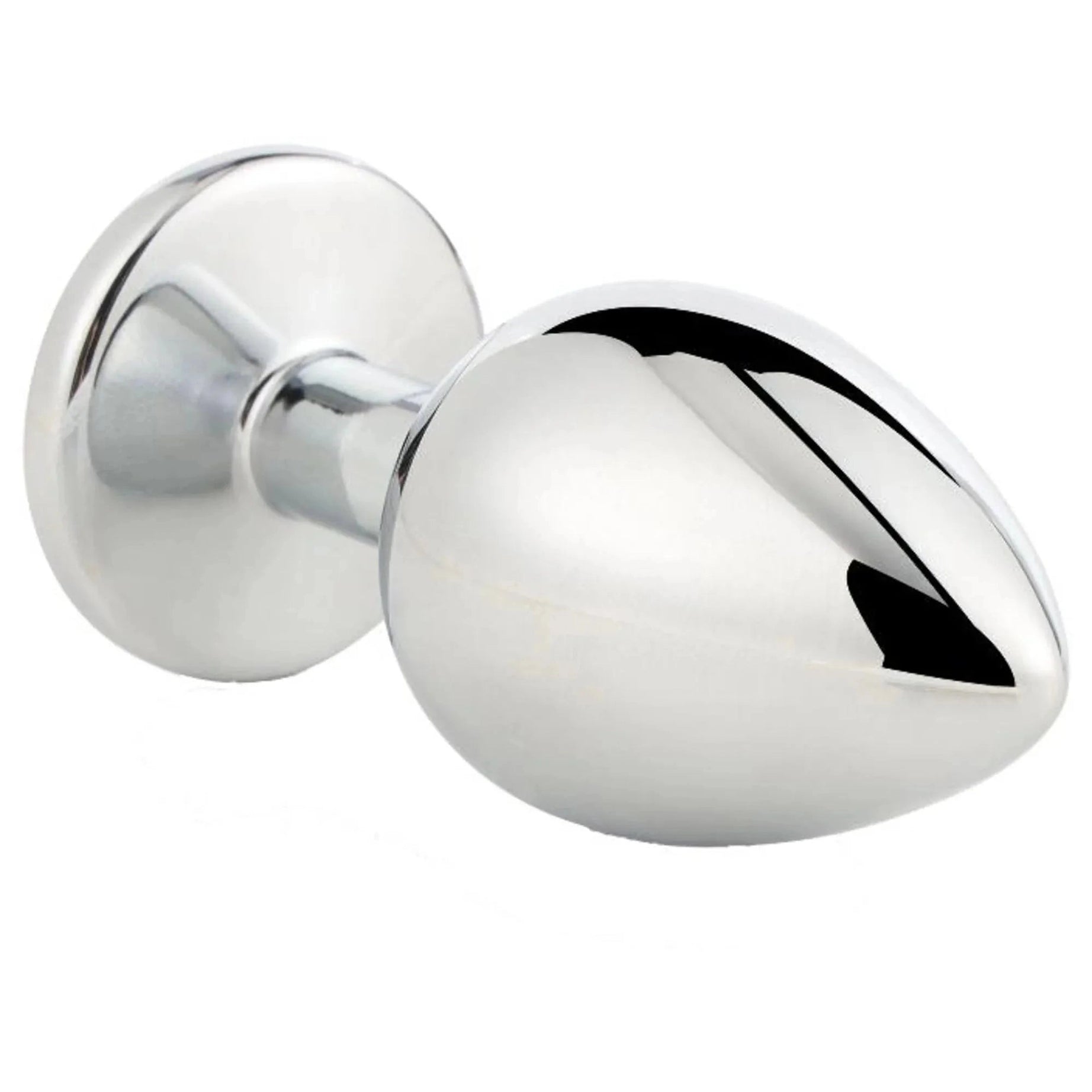 Plug Anale in Metallo Con Swarovsky Bianco - Large