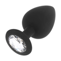 Plug Anale in Silicone Con Diamante Bianco alla Base - Taglia M