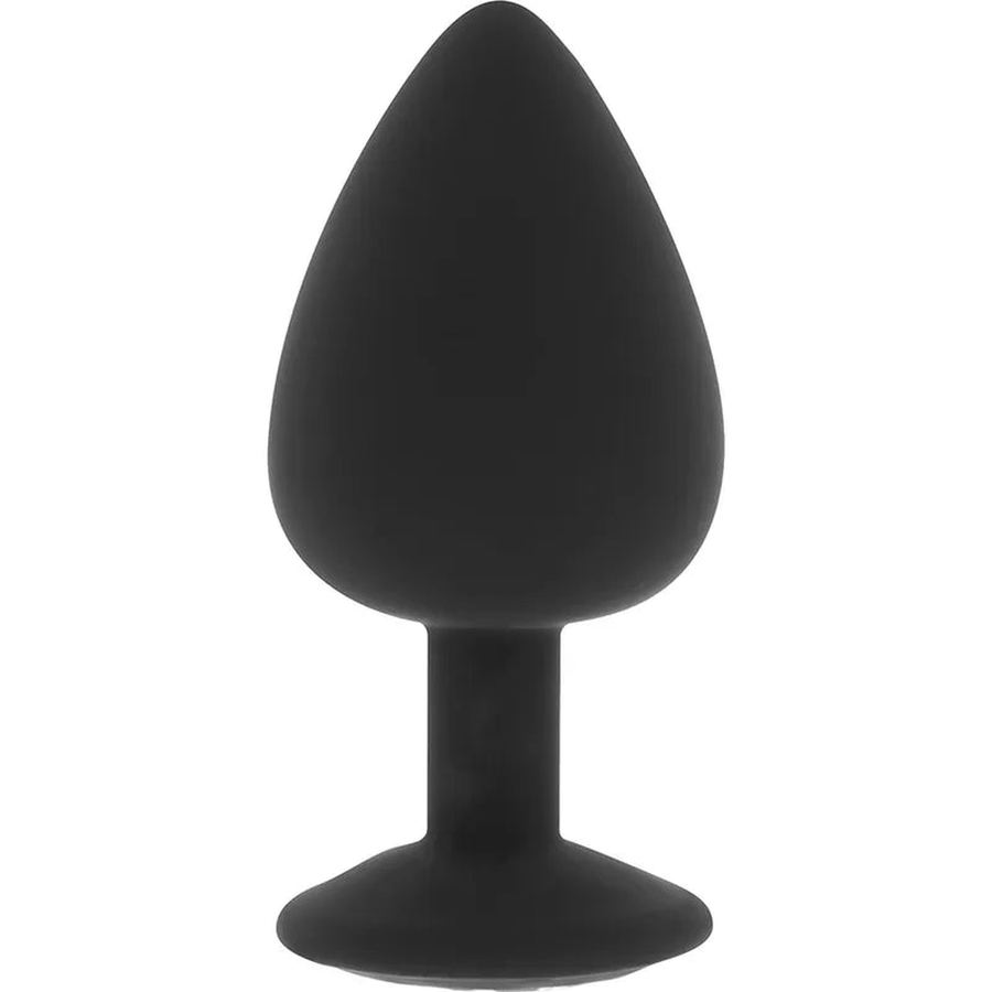 Silicone Butt Plug With White Diamond At The Base - Size M