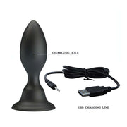 Plug anale nero ricaricabile via cavo USB jack 3,5 mm