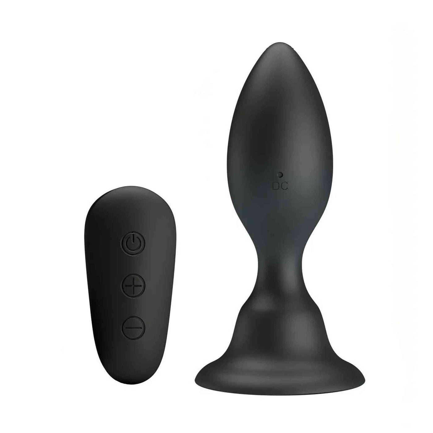 Plug anale gonfiabile e vibrante wireless con telecomando a distanza - Nero, silicone, 12 modalità di vibrazione
