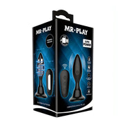 Plug anale gonfiabile e vibrante wireless con telecomando a distanza - Nero, silicone, 12 modalità di vibrazione
