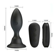 Plug anale gonfiabile e vibrante wireless con telecomando a distanza - Nero, silicone, 12 modalità di vibrazione