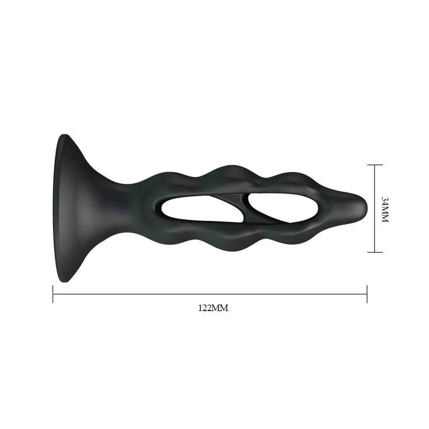 Plug anale nero con sistema di contrazione
