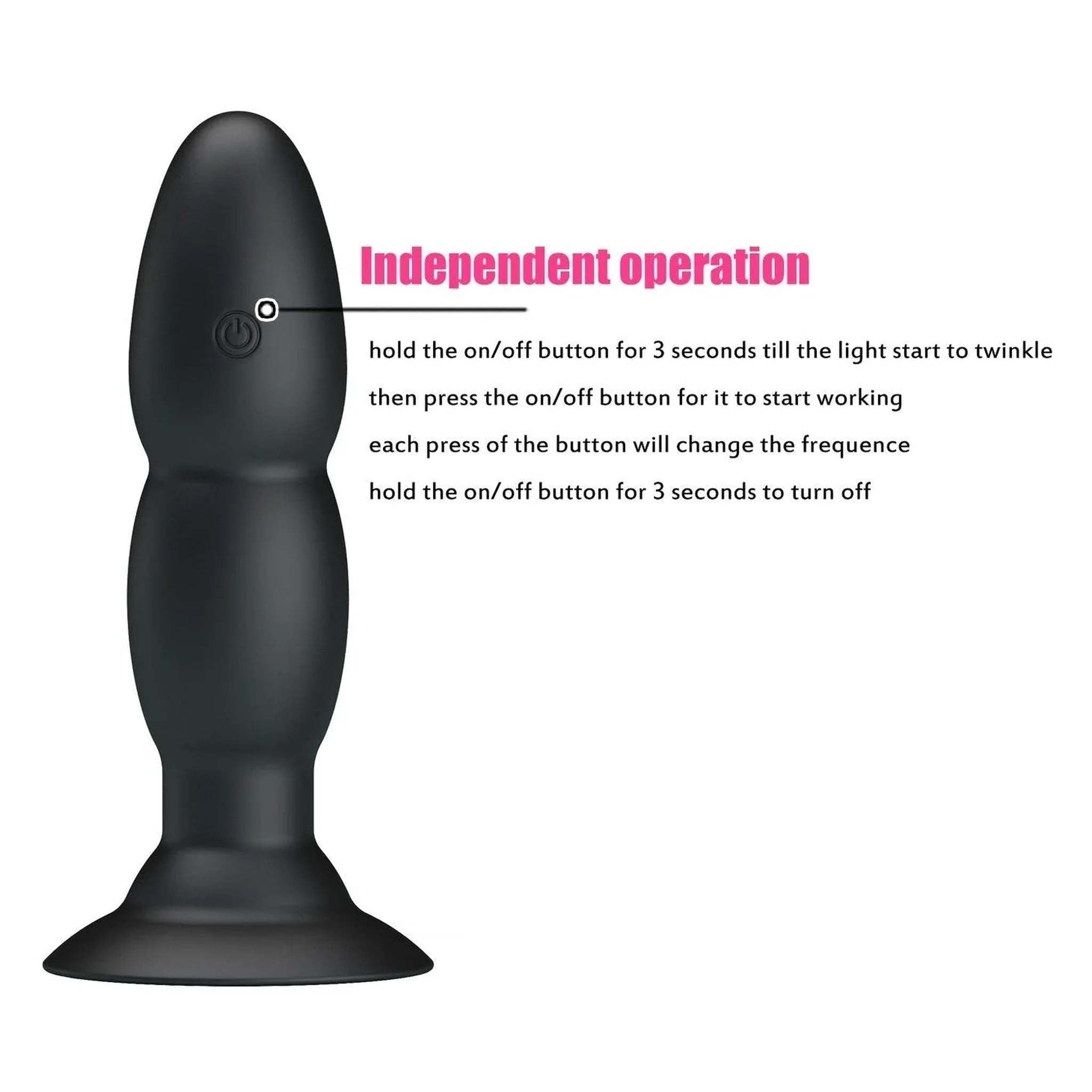 Plug anale vibrante wireless - Nero