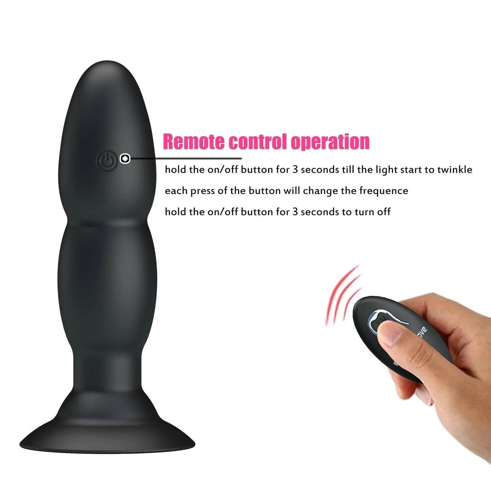 Plug anale vibrante wireless - Nero