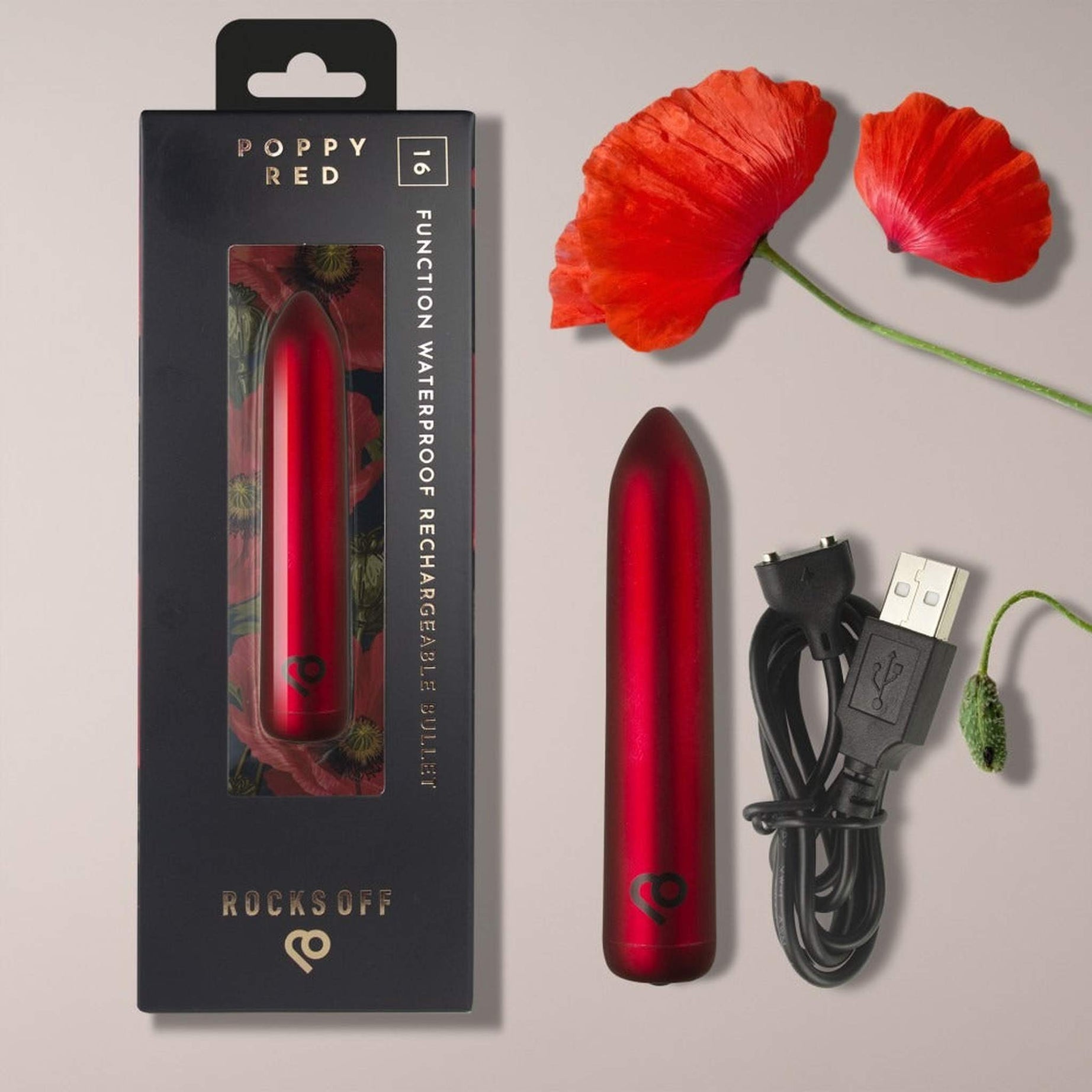 Poppy Red Bullet Vibrante Clitorideo Ricaricabile