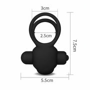 Power Clit Doppio Anello Fallico Vibrante con Stimolatore Clitorideo