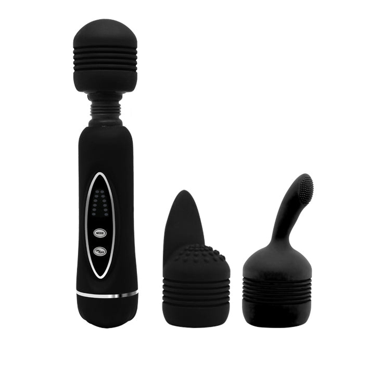 Power Wand con 3 testine intercambiabili - Nero - GoEstasy