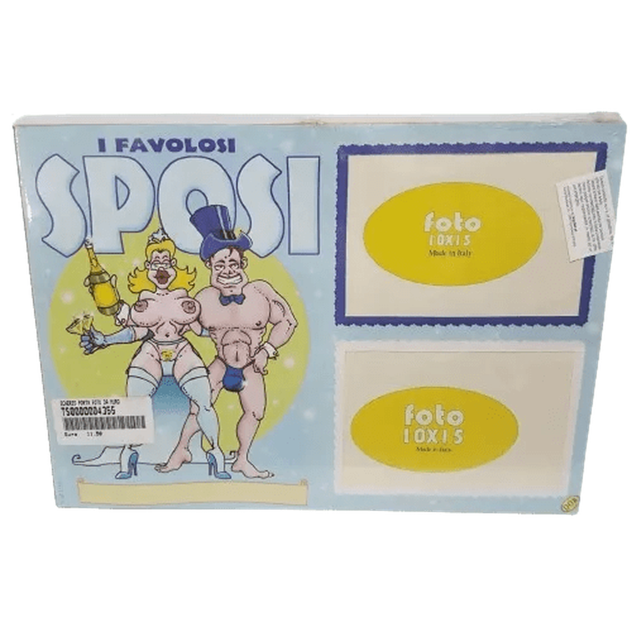 Quadretto "I favolosi sposi" con due foto riquadro 10 x 15