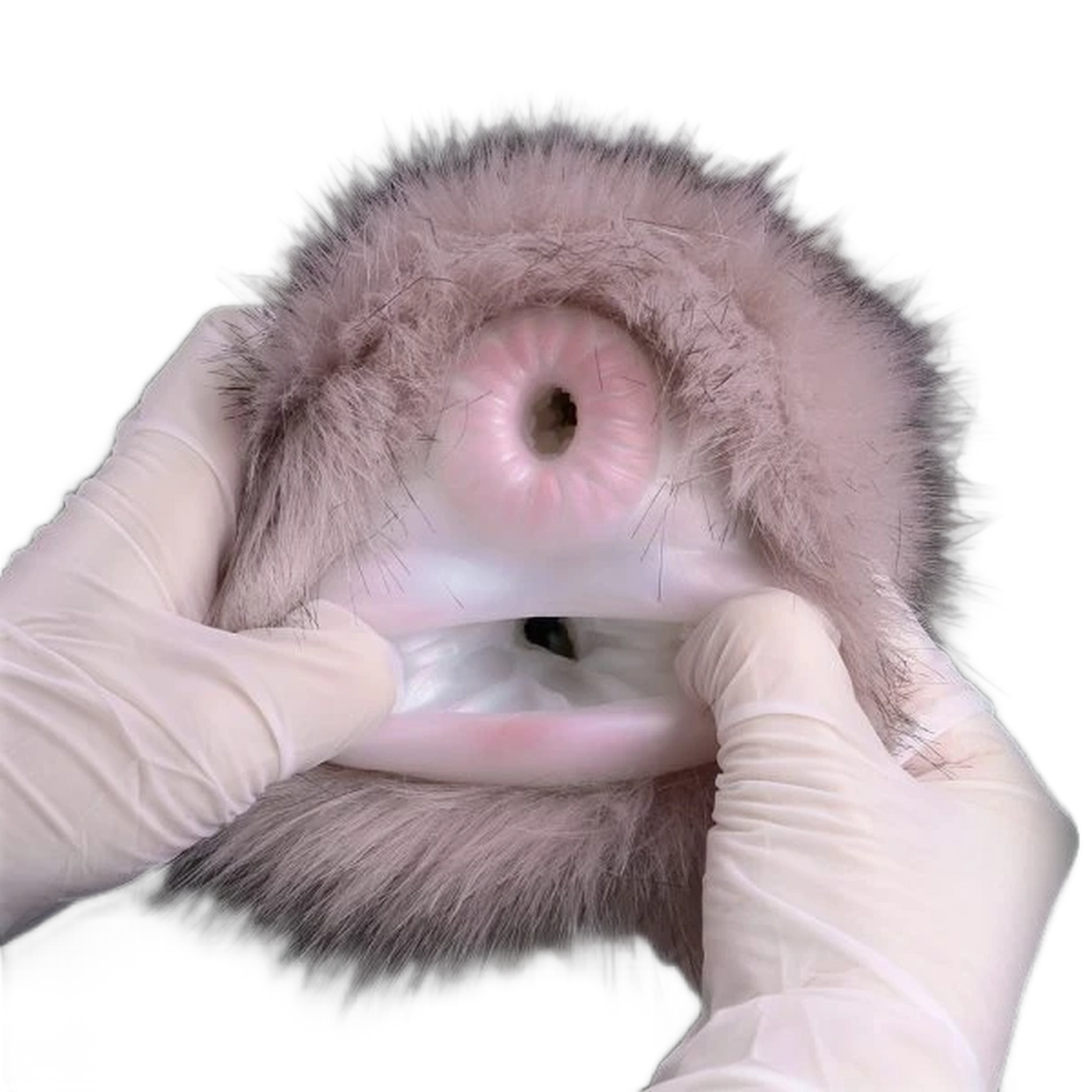 Rabbit Shape Animal Vaginal Doll, Furry Masturbator With Dual-channel
