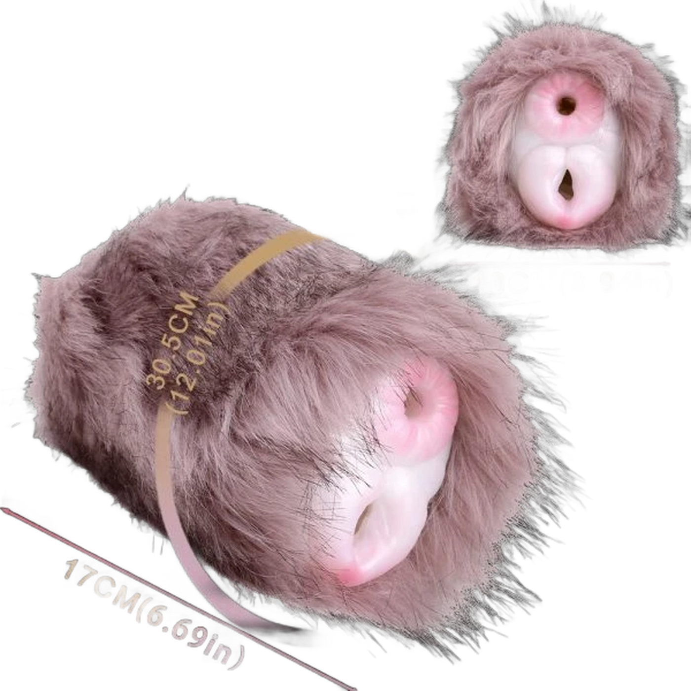 Rabbit Shape Animal Vaginal Doll, Furry Masturbator With Dual-channel