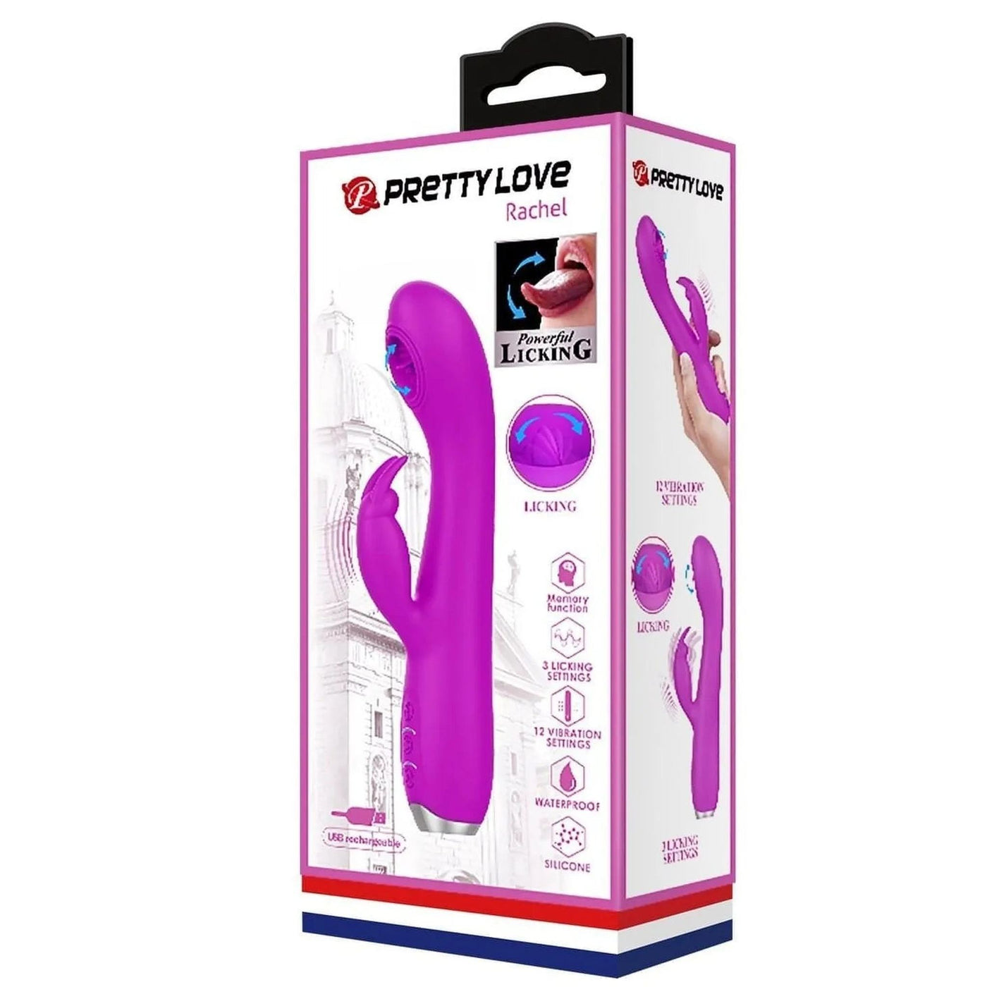 Rachel Vibratore Rabbit in silicone con Lingua Vibrante interna