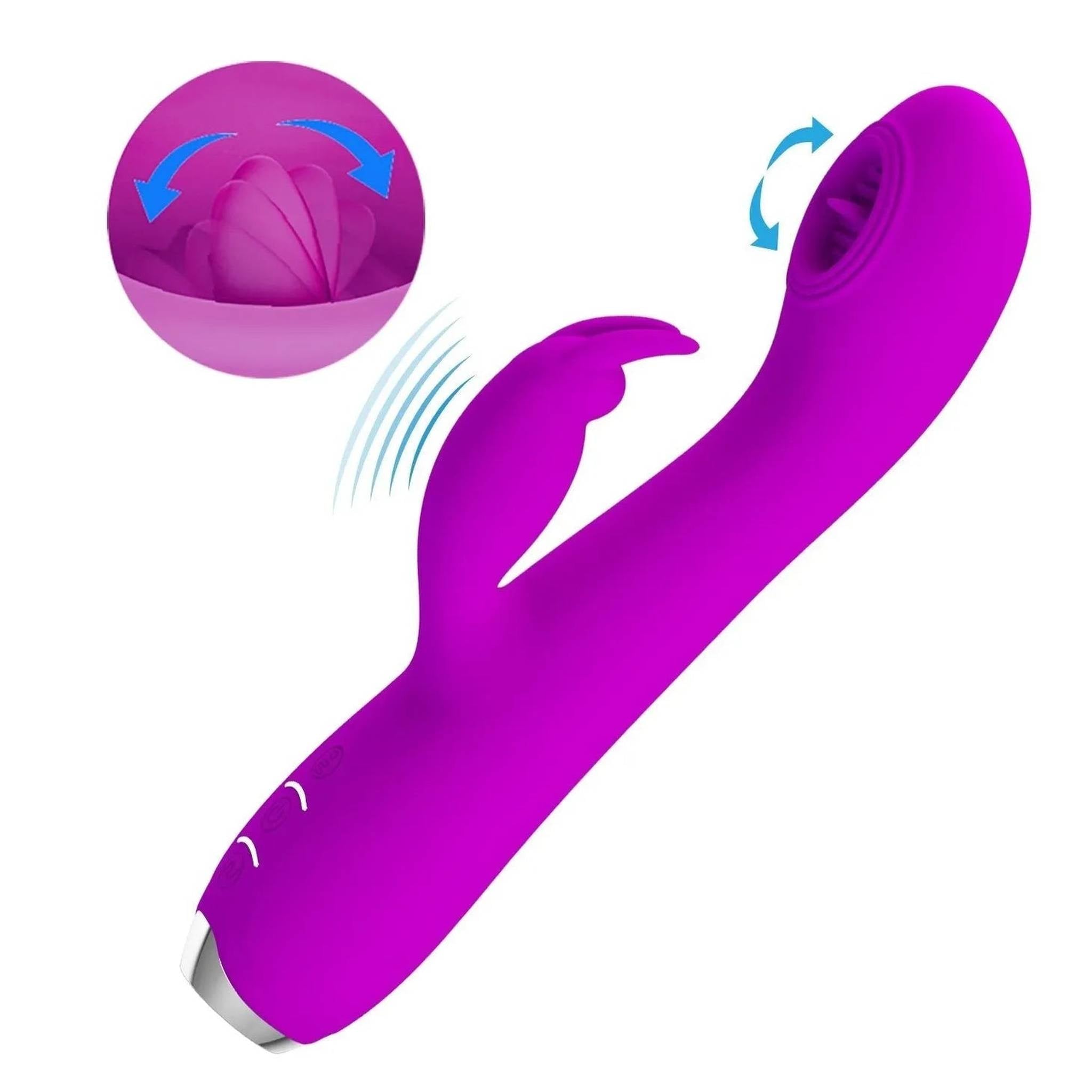 Rachel Vibratore Rabbit in silicone con Lingua Vibrante interna