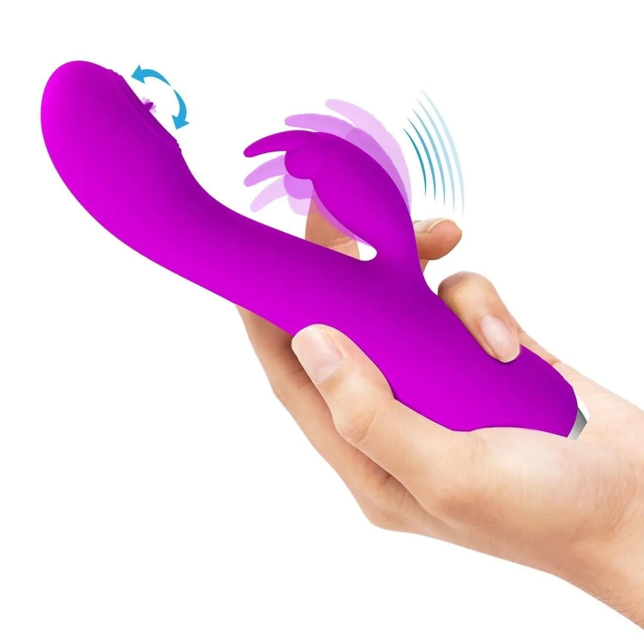 Rachel Vibratore Rabbit in silicone con Lingua Vibrante interna