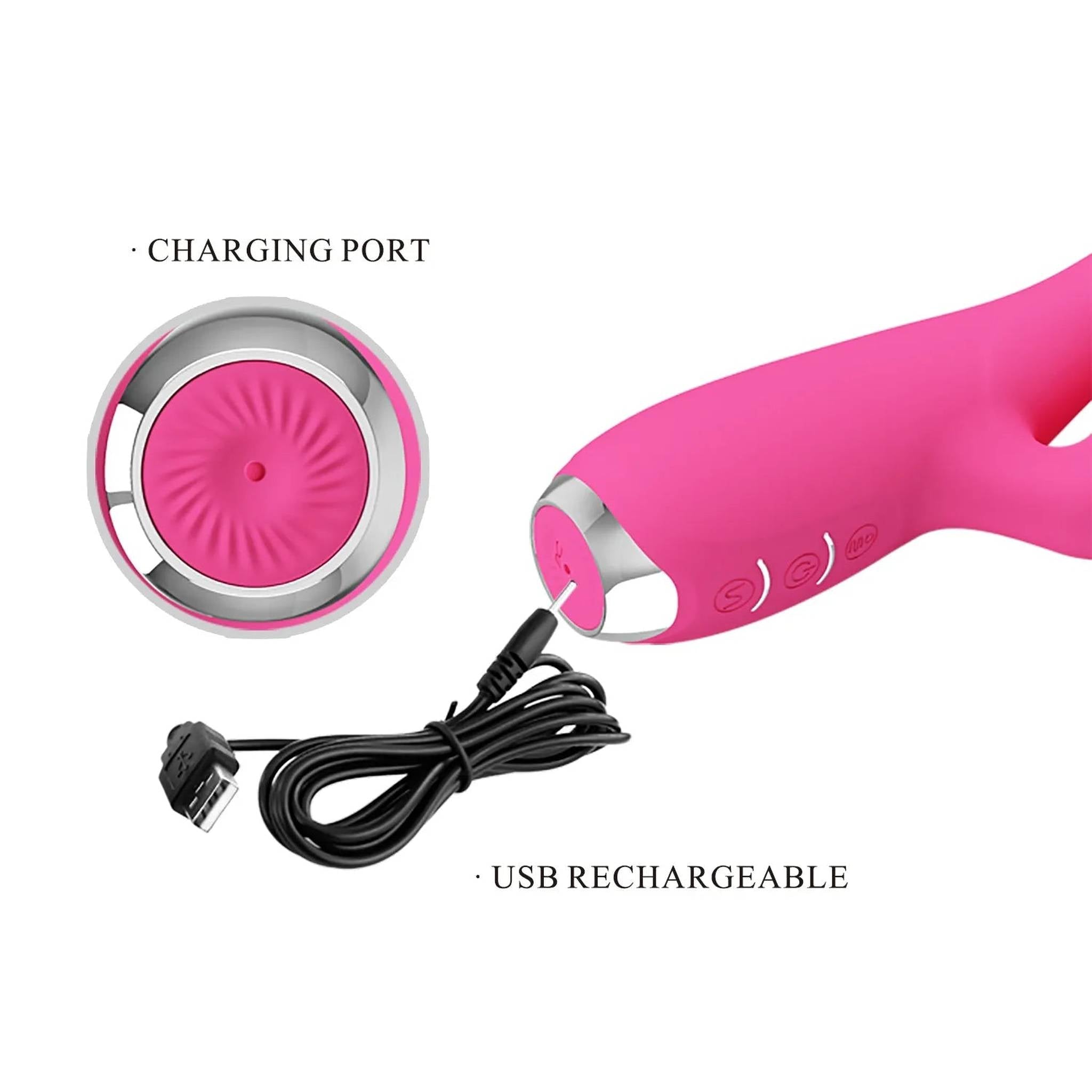 Rachel Vibratore Rabbit in silicone con Lingua Vibrante interna