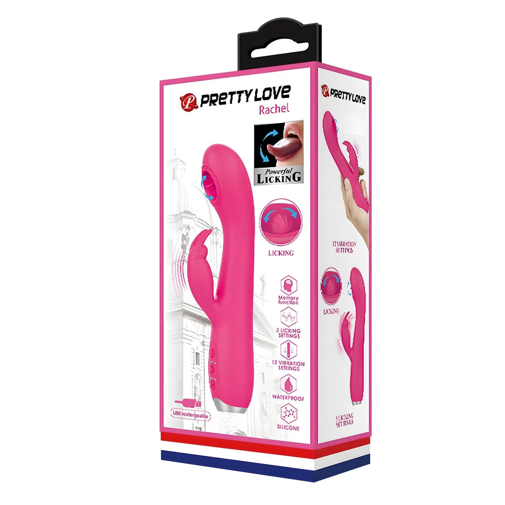 Rachel Vibratore Rabbit in silicone con Lingua Vibrante interna