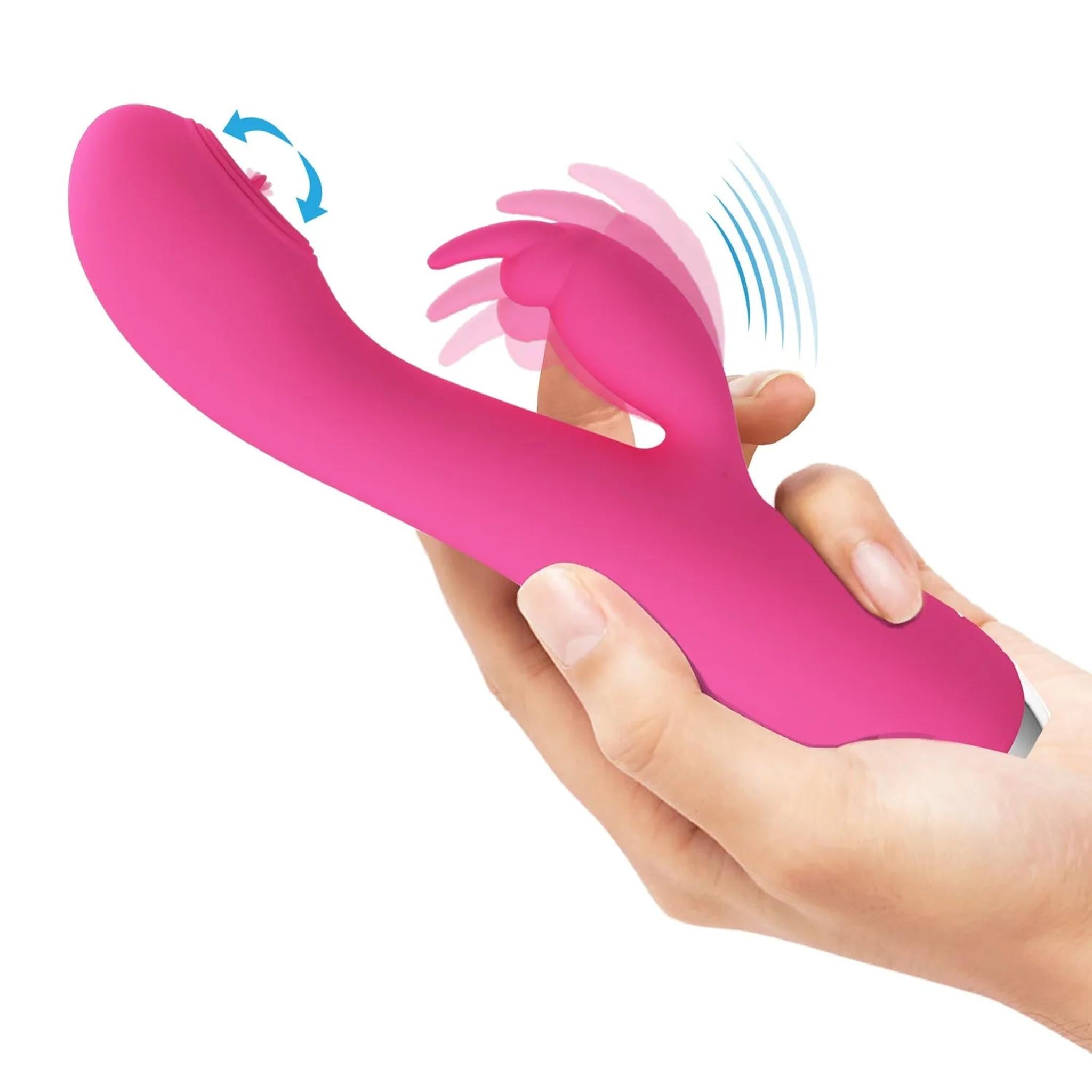 Rachel Vibratore Rabbit in silicone con Lingua Vibrante interna