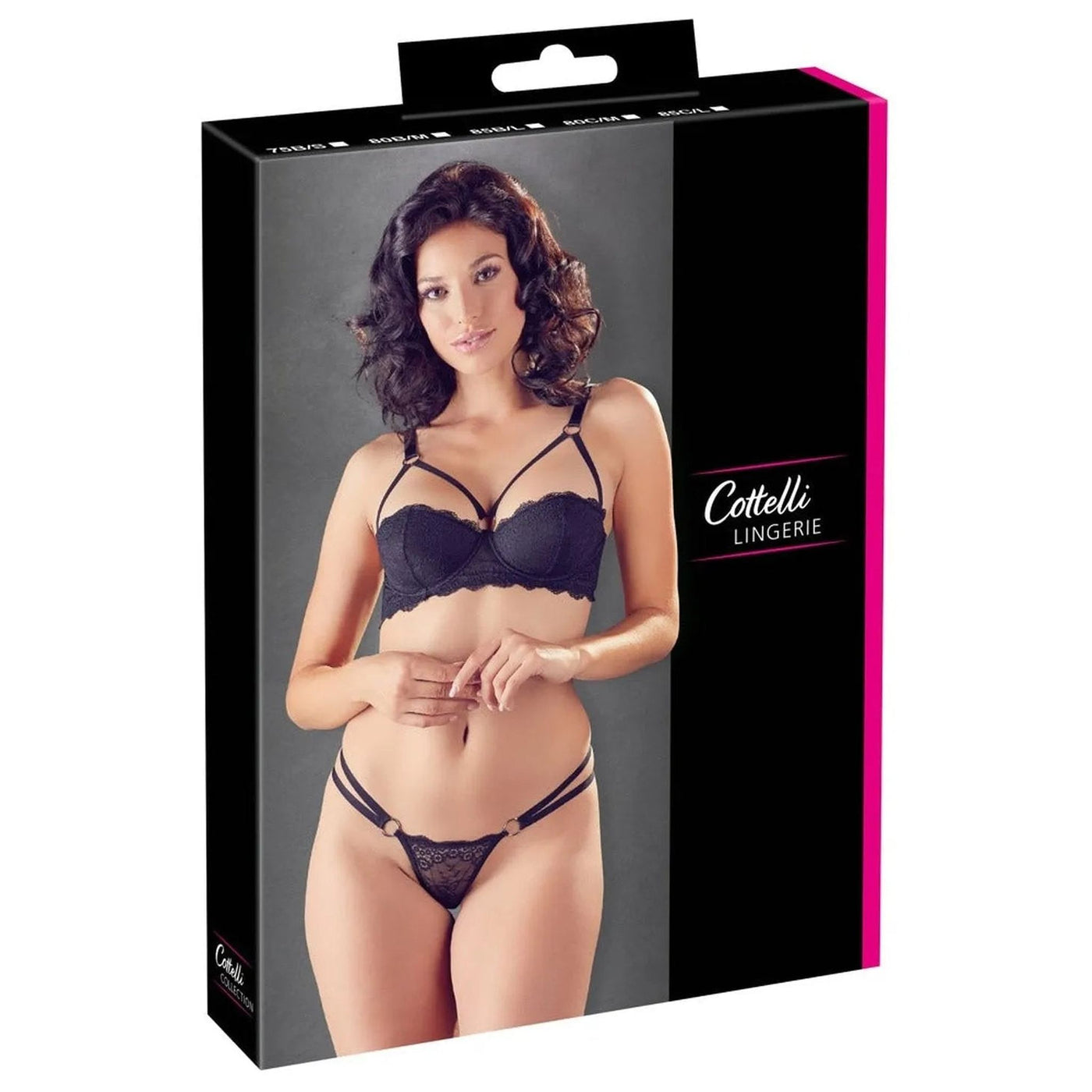 Reggiseno a Mezza Coppa con Perizoma in Pizzo Floreale