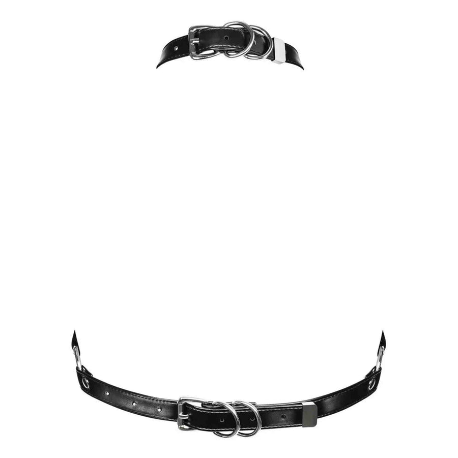 Reggiseno bondage con cinturini, O-ring e catenella