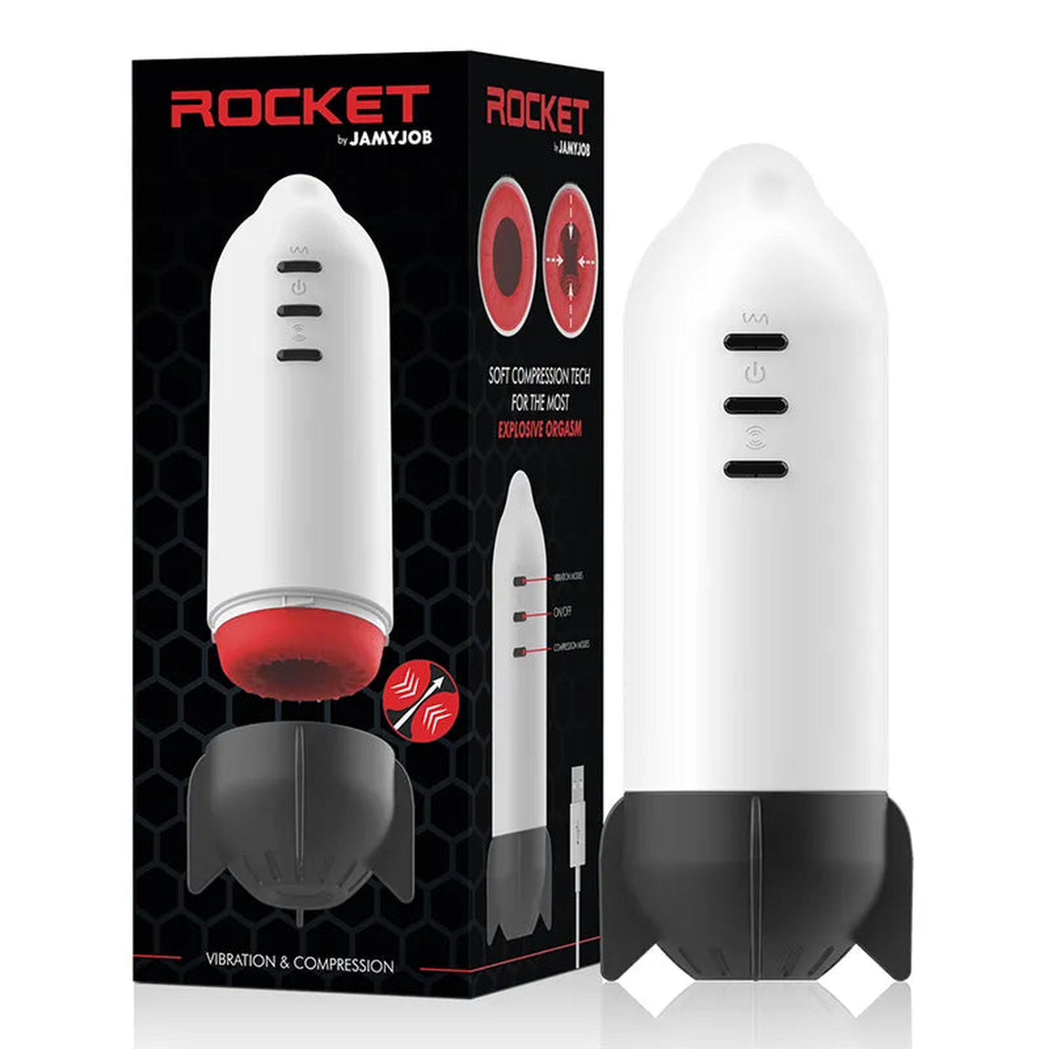 Rocket Masturbatore Elettrico A compressione e Vibrazione