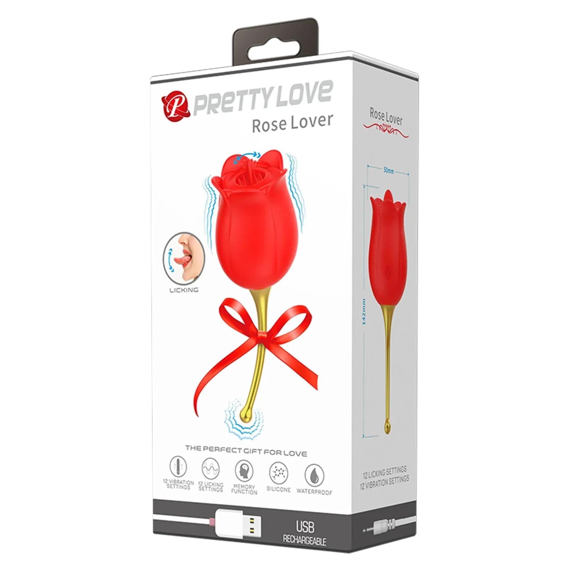 Rosa Lecca Clitoride con stelo - Licking e Vibrazione