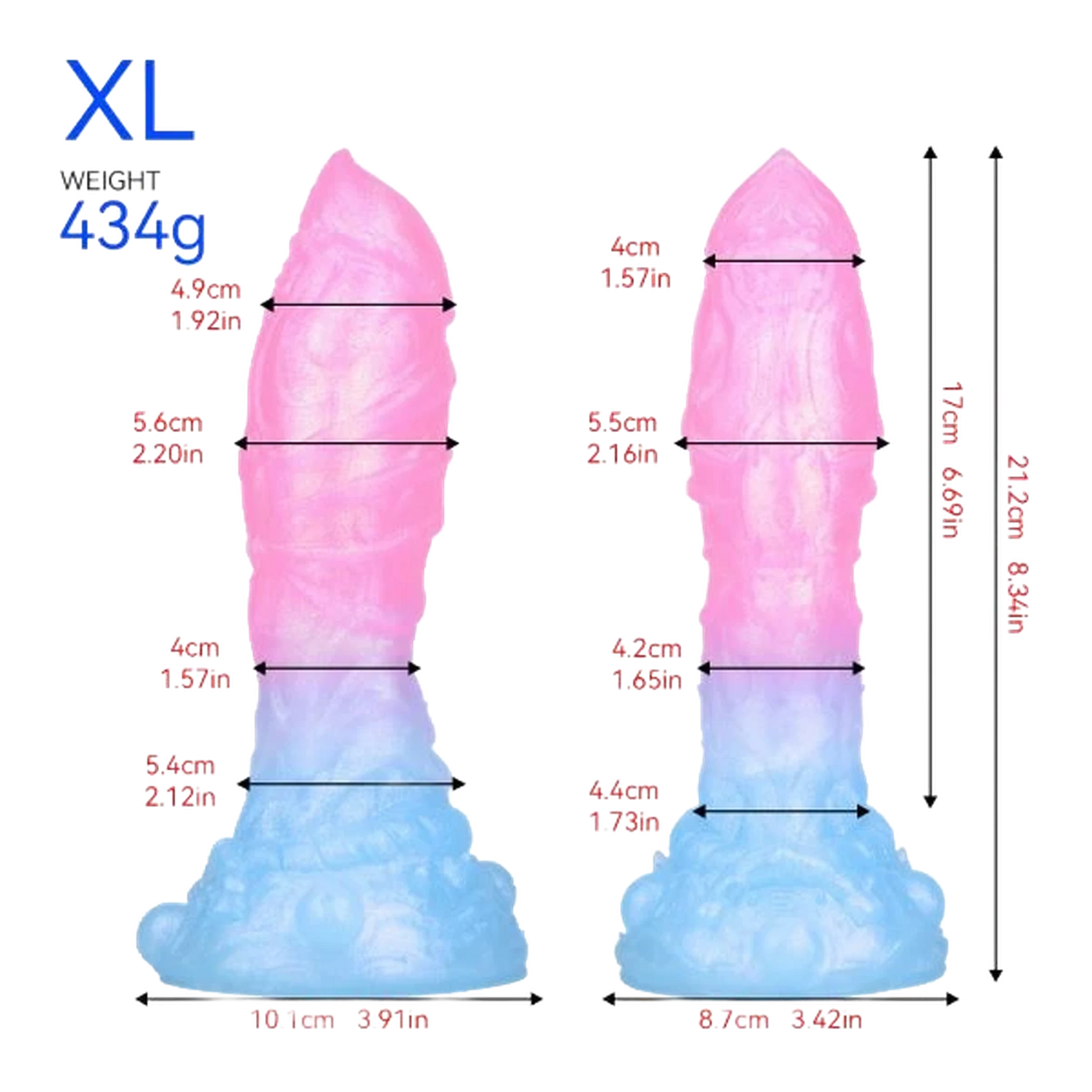 Sakura Blue Silicone Gradient Luminous Dildo Female Masturbation