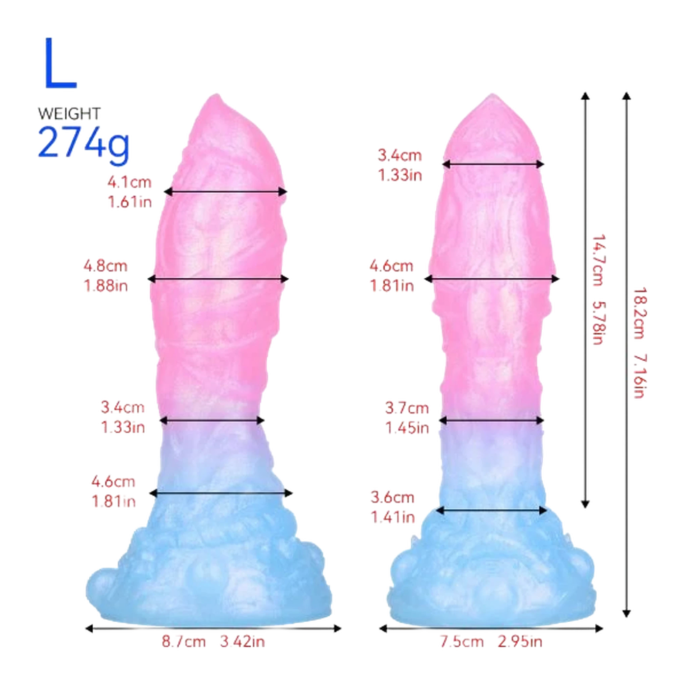 Sakura Blue Silicone Gradient Luminous Dildo Female Masturbation