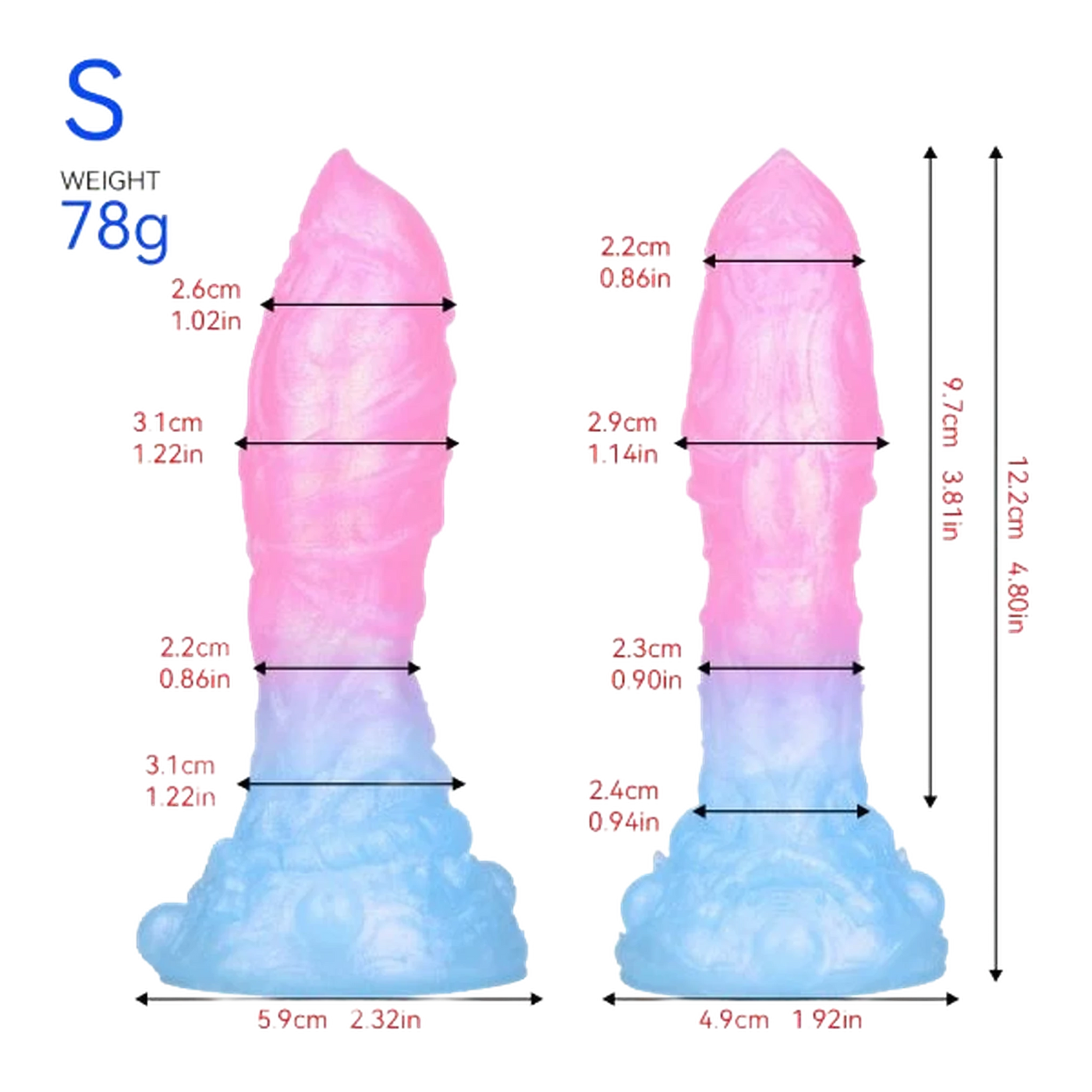 Sakura Blue Silicone Gradient Luminous Dildo Female Masturbation