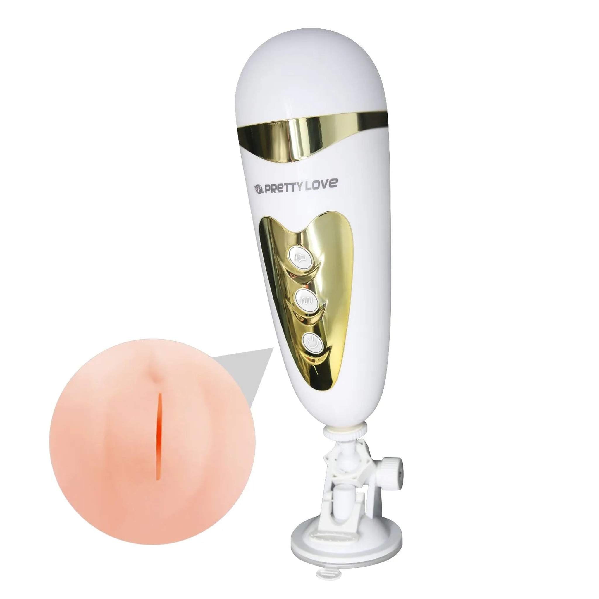 Sally Masturbatore Vagina con Vibrazione e Sonoro, Ventosa e Inclinazione Regolabile