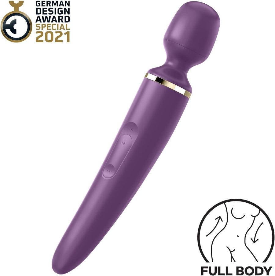 Satisfyer Wand-er Black with 50 Different Vibration Combinations - Medical Silicone, Rechargeable, Black