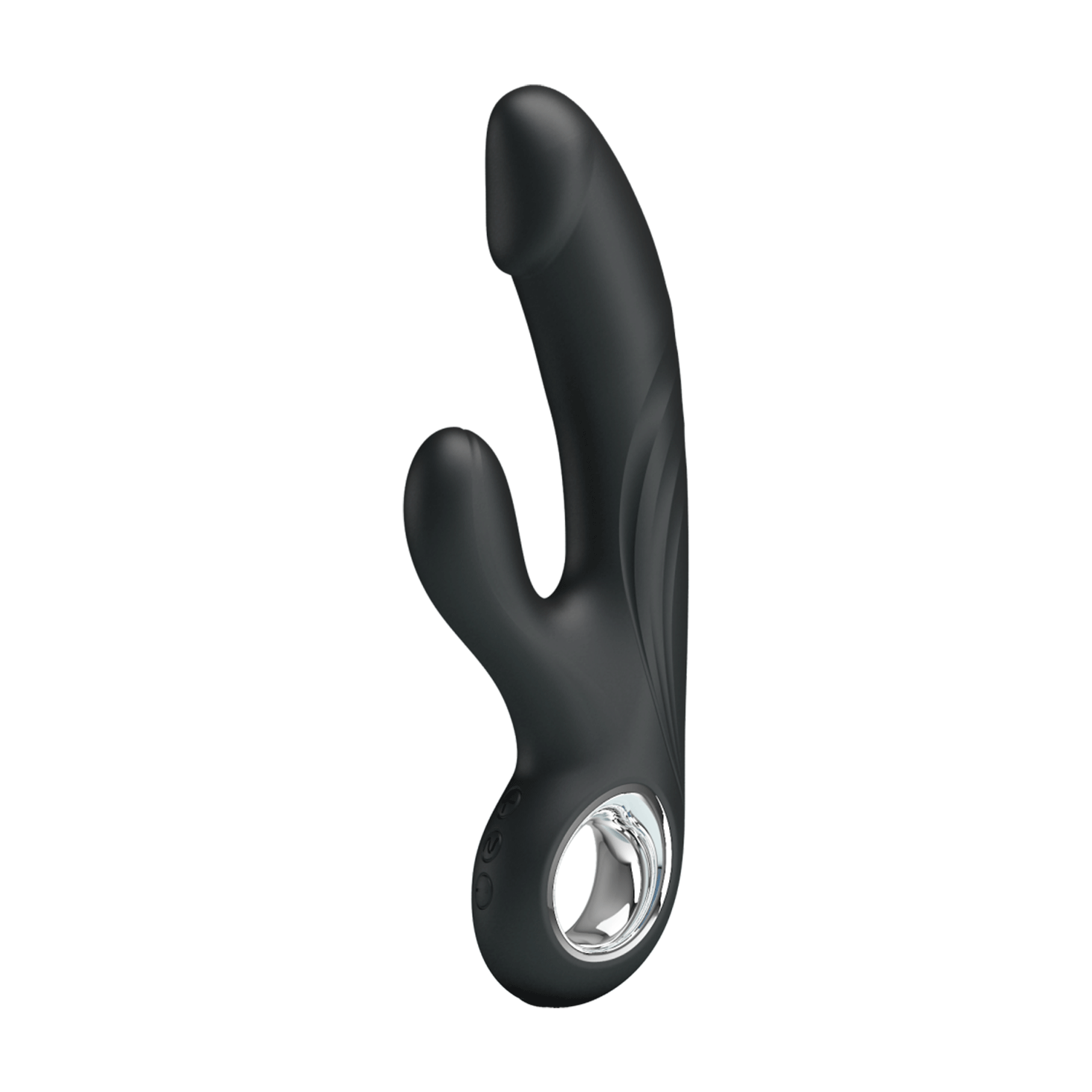 Selene Black rabbit vibrator with sculpted glans - 7 vibration modes, USB rechargeable