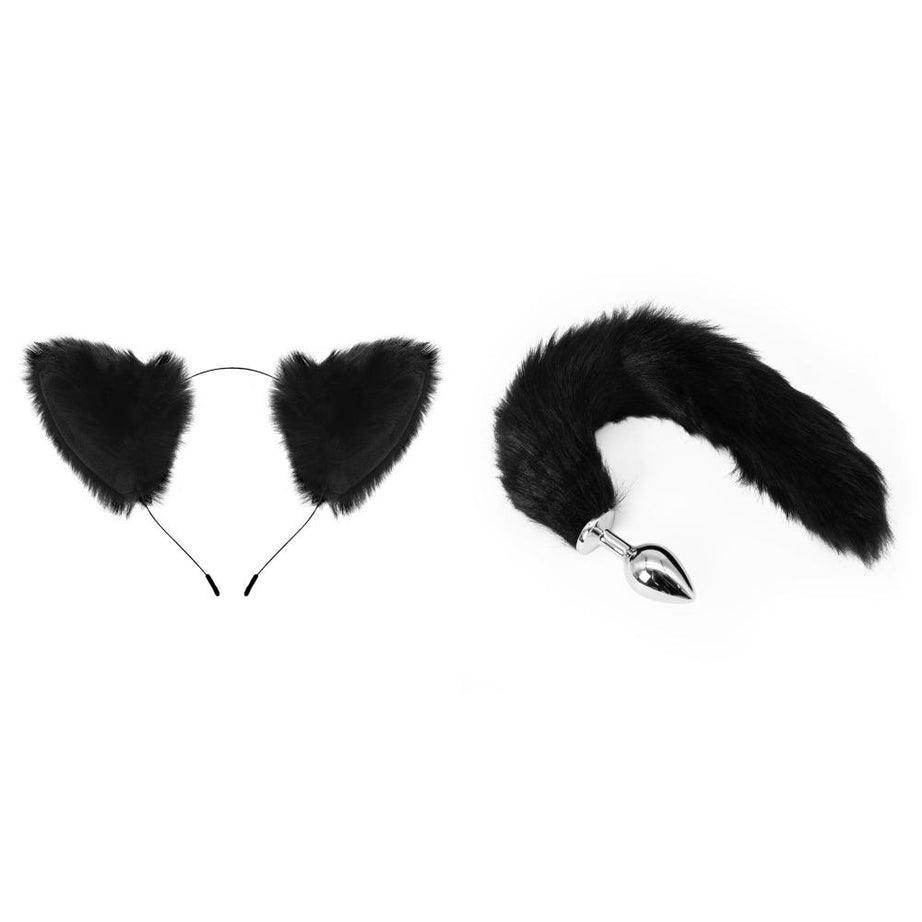 Set Gattina Sexy Coda Anale e Frontino Orecchie