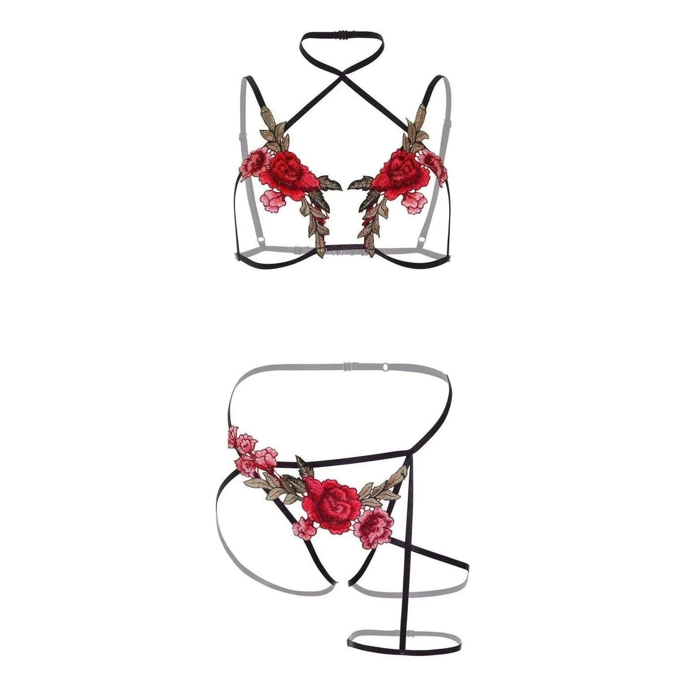 Set Lingerie Floreale in Ricamo 3D