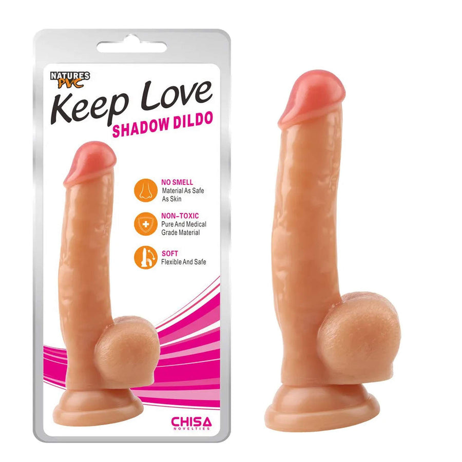 Realistic phallus with testicles and suction cup - Flesh Pink