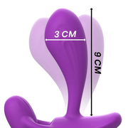 Dettaglio dimensioni plug anale viola Intense 9 cm lunghezza 3 cm larghezza