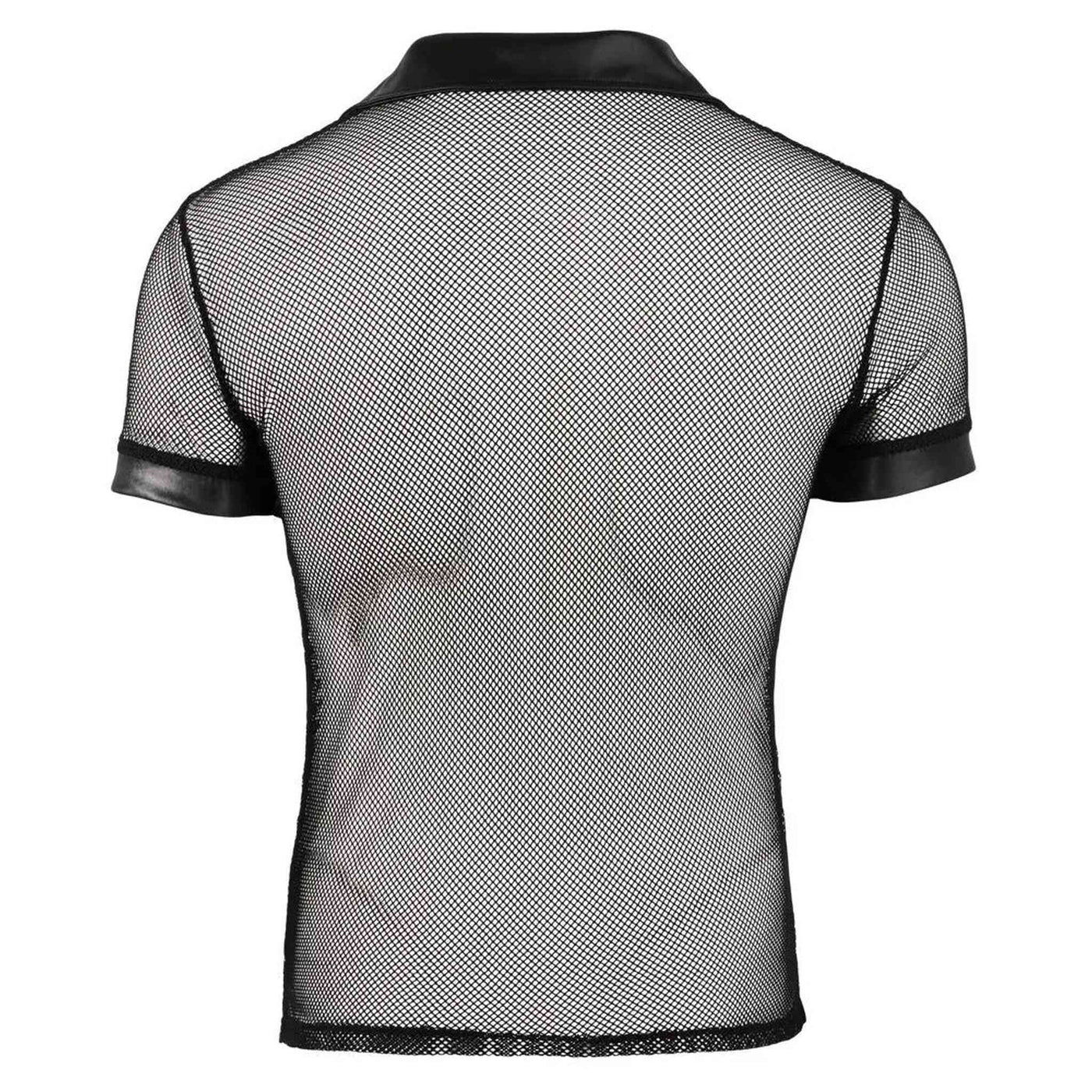 Shirt a rete con bordature in vinile