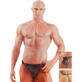 Slip Fetish in Pelle con Borchie e Anteriore Removibile