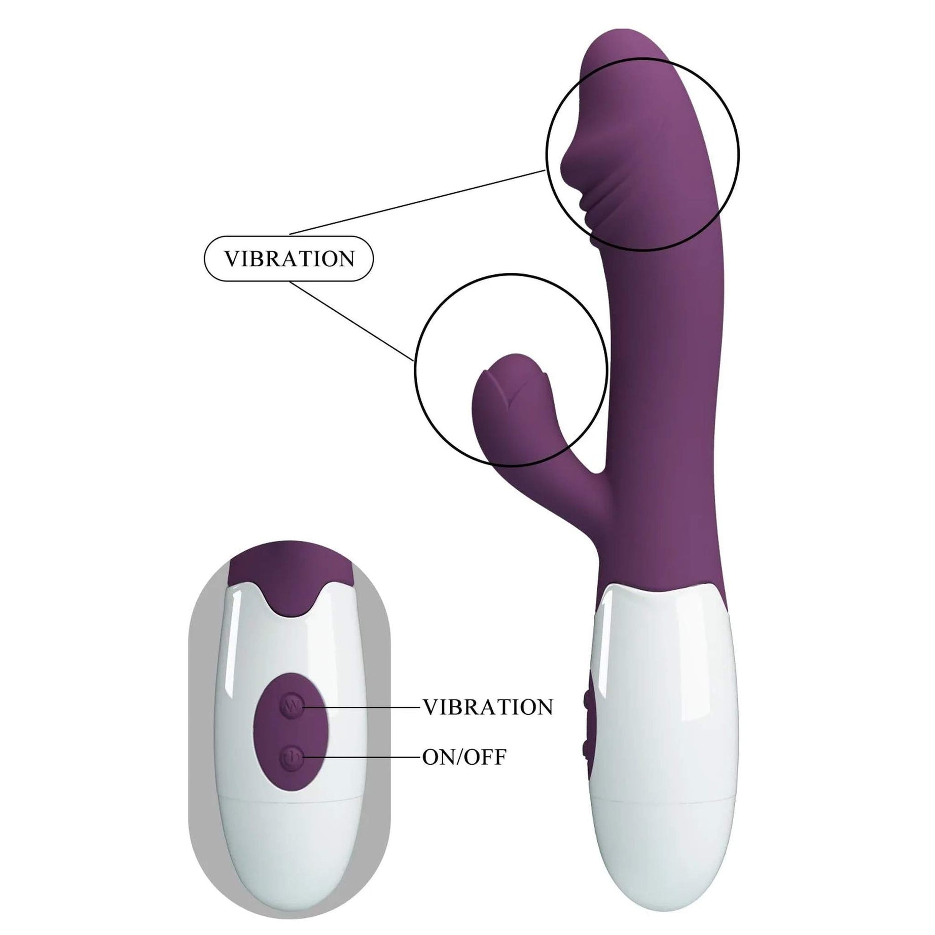 Snappy Vibratore Rabbit in Silicone - 30 modalità di vibrazione