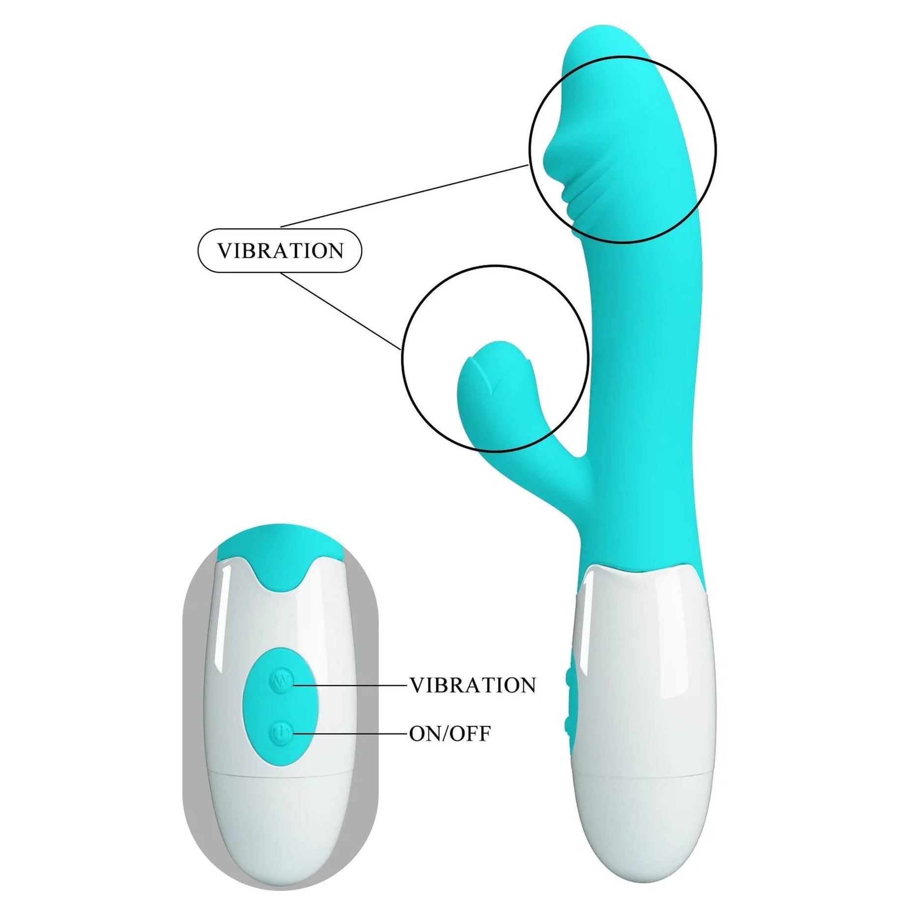 Snappy Vibratore Rabbit in Silicone - 30 modalità di vibrazione