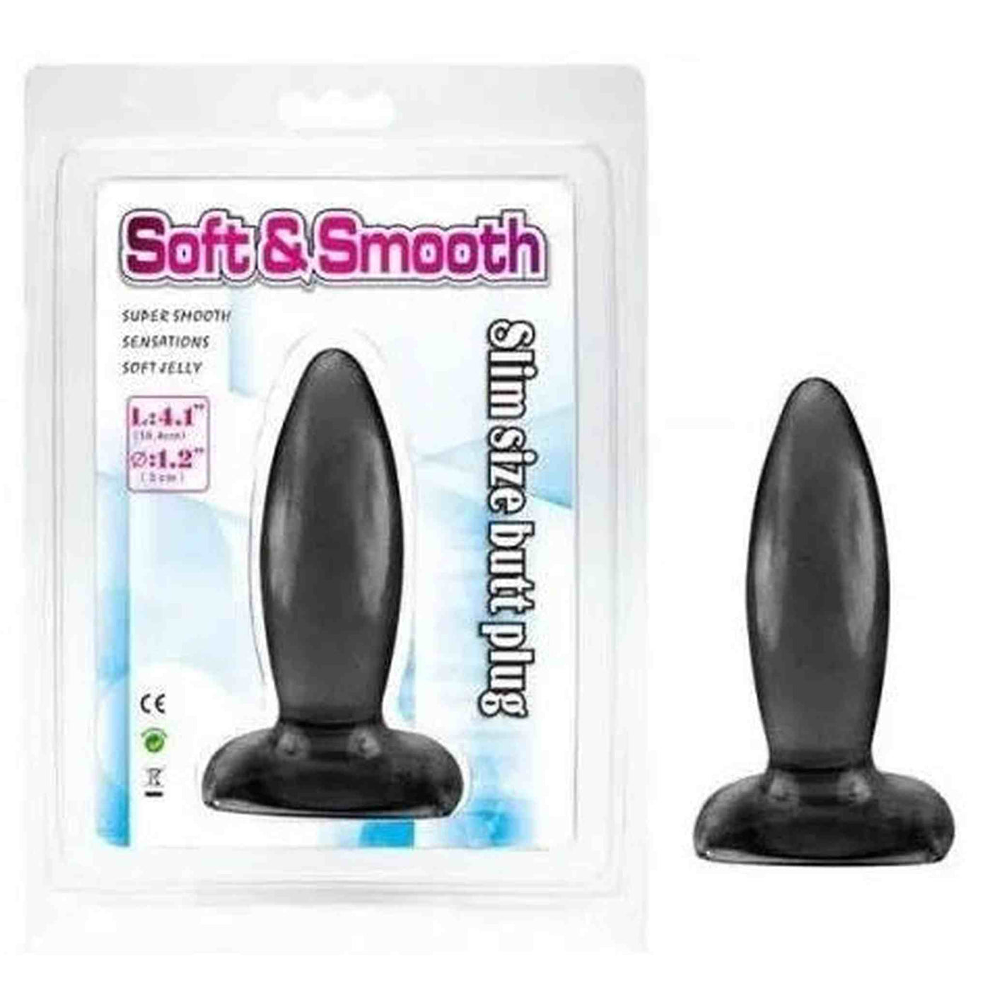 Soft & Smooth Plug Anale Nero 10.4 cm Ø 3 cm