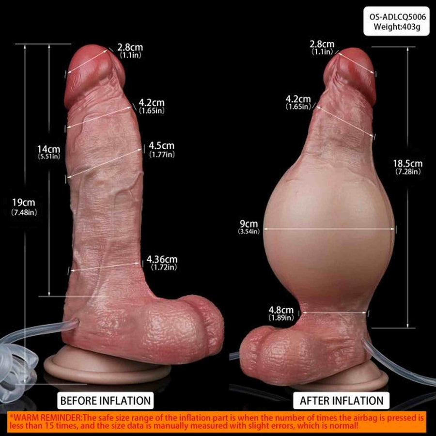 Squirting Realistic Dildo Hand-pump Inflatable Dildos With Suction Cup